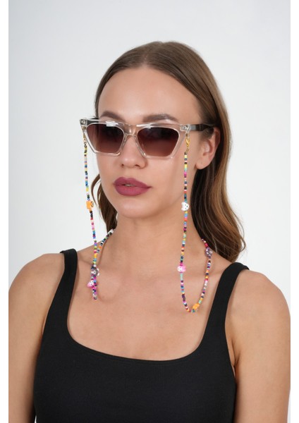 Fimo Köpekli Kum Boncuk Gözlük Zinciri - Kolye - Bileklik