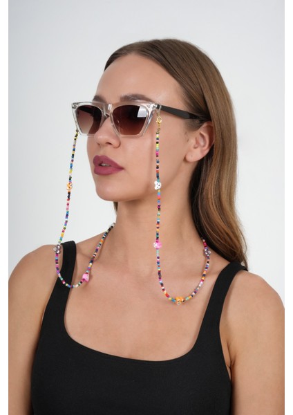 Fimo Köpekli Kum Boncuk Gözlük Zinciri - Kolye - Bileklik