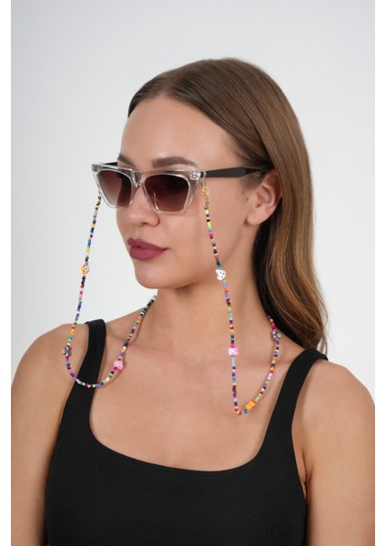 Fimo Köpekli Kum Boncuk Gözlük Zinciri - Kolye - Bileklik