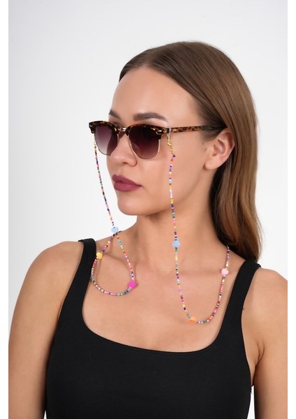 Fimo Kalpli Kum Boncuk Gözlük Zinciri - Kolye - Bileklik