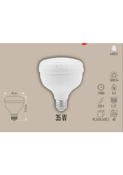 çınar ticaret cata ct 4135 kristal 35w torch led ampul 6400k beyaz ışık fiyatları