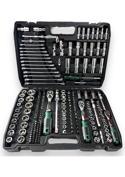 çınar ticaret tam profesiyonel germany 72 diş eğik cırcır 216 parça lokma takımı oto tamirci tam set 1/2-3/8-1/4