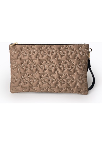 Yıldız Desenli Vizon Süet Portföy Çanta
