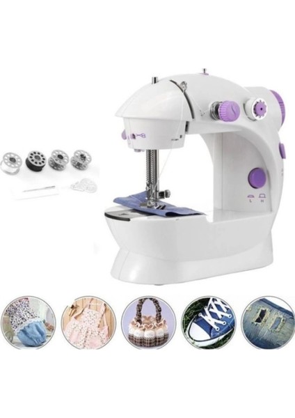 çınar ticaret dikiş makinesi sew whiz elektrikli veya pille çalışabilen çift kademeli ışıklı mini