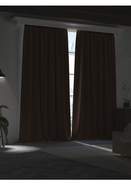 Koyu Kahverengi Blackout Karartma Perde Midnight Series