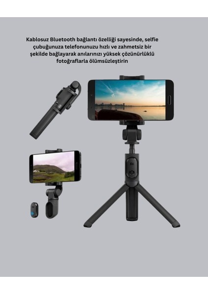 çınar ticaret kablosuz bluetooth selfie çubuğu – 360° dönebilir başlık, taşınabilir ve şık tasarım fırsatları