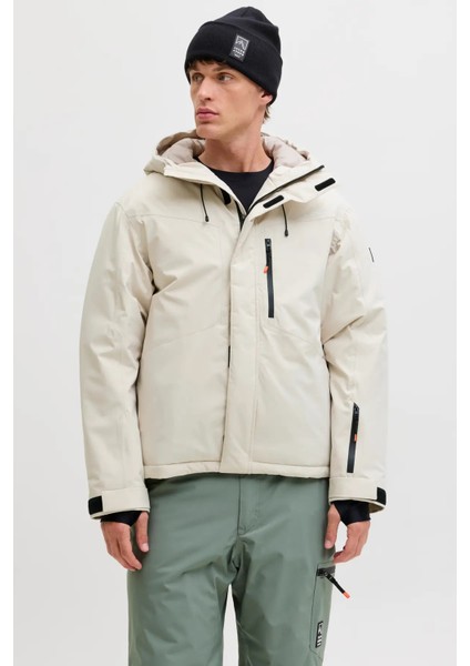 Erkek Jjalpes Kapüşonlu Su ve Rüzgar Geçirmez Mont 12284649 Taş