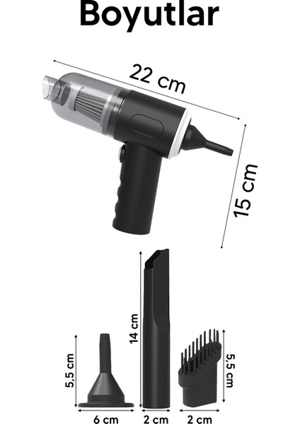 çınar ticaret taşınabilir kablosuz elektrikli el süpürgesi- ev, ofis, araba ,klavye temizliği ıçin ıdeal