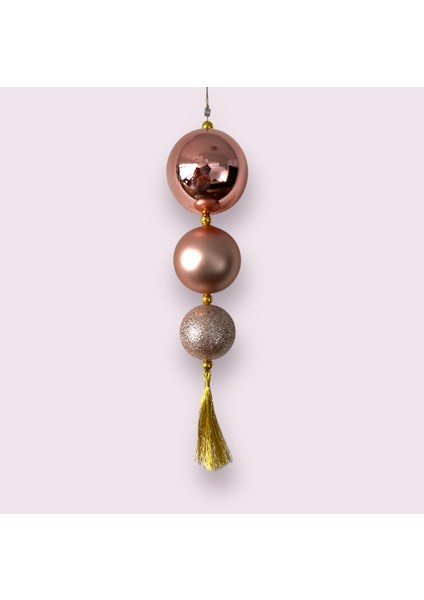 Yılbaşı Süsü Sarkıt Parlak Top Pembe 23 cm