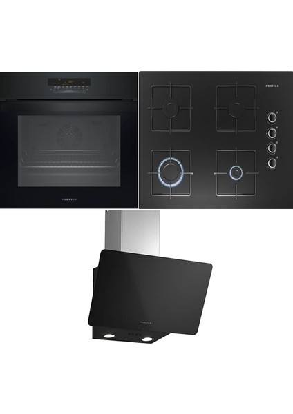 12 Fonksiyon Siyah Ankastre Set