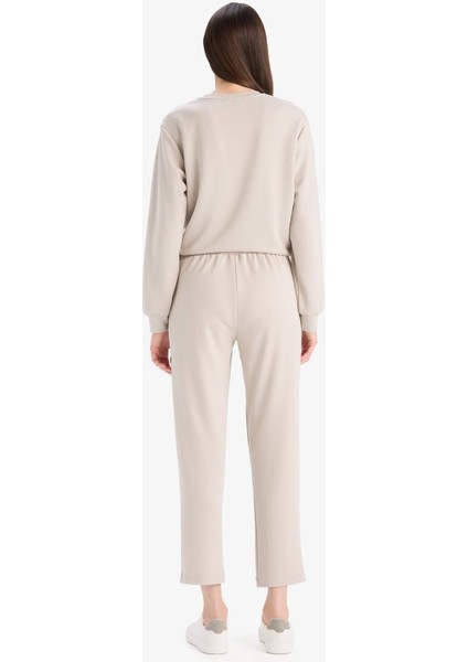 Regular Fit Beli Lastikli Cepli Basic Düz Pantolon E1954AX25SP