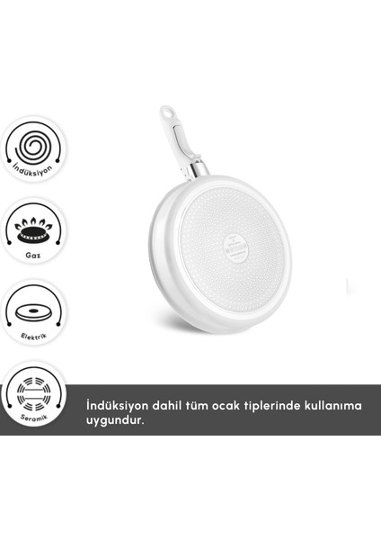 x Refika Swiss Crystal Easy Clip Indüksiyon Tabanlı 12 Parça Tencere Seti Pure White fırsatları