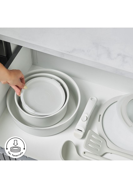 x Refika Swiss Crystal Easy Clip Indüksiyon Tabanlı 12 Parça Tencere Seti Pure White