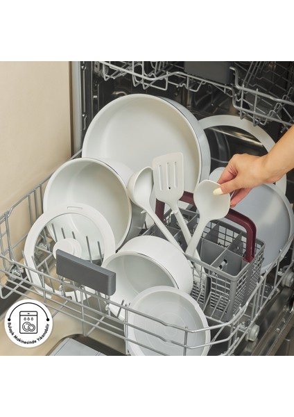 x Refika Swiss Crystal Easy Clip Indüksiyon Tabanlı 12 Parça Tencere Seti Pure White