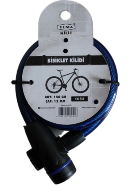 çınar ticaret yuma ym- 734 150cm mavi bisiklet kilidi fiyatları