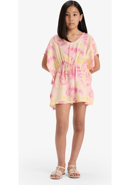 Kız Çocuk Batik Desenli Plaj Elbisesi E4977A825HS