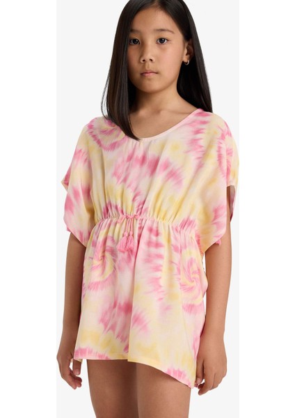 Kız Çocuk Batik Desenli Plaj Elbisesi E4977A825HS