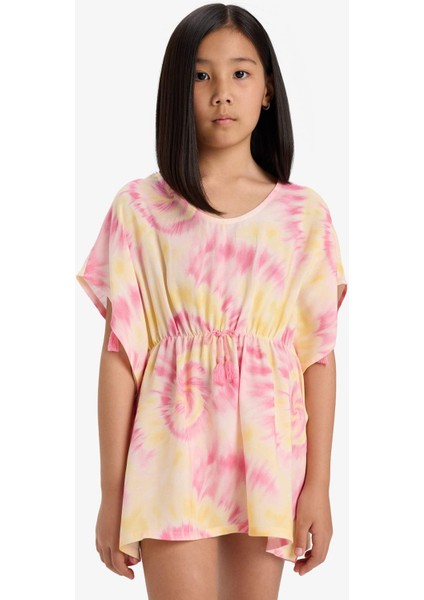 Kız Çocuk Batik Desenli Plaj Elbisesi E4977A825HS