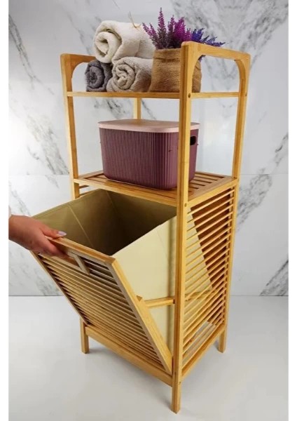 çınar ticaret 2 organizer raflı ahşap bambu çek-aç kirli sepeti fiyatları