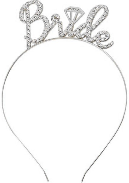 çınar ticaret gümüş renkli taşlı “bride” gelin tacı – el yazısı yazı tipiyle modelleri