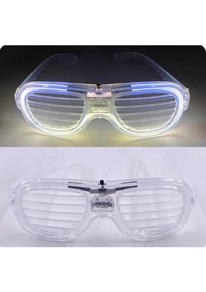 çınar ticaret beyaz led ışıklı parti gözlüğü - neon glow şerit gözlük 3 modlu indirimleri