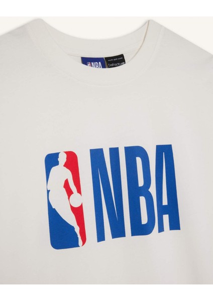 Fit NBA Wordmark Oversize Geniş Kalıp Bisiklet Yaka Baskılı Kısa Kollu Tişört