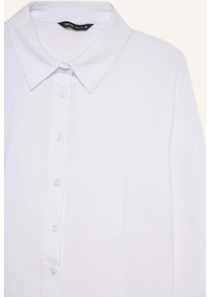 Regular Fit Basic Düz Bengalin Uzun Kollu Gömlek I5278AZ25SP