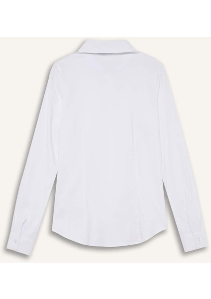 Regular Fit Basic Düz Bengalin Uzun Kollu Gömlek I5278AZ25SP