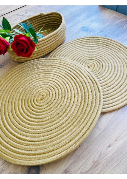 Jüt Hasır Amerikan Servis Supla ve Sepet 3 Parça modelleri