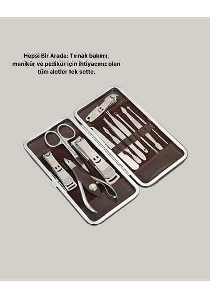 çınar ticaret özel deri çantalı 12 parça manikür pedikür bakım seti paslanmaz çelik fırsatları