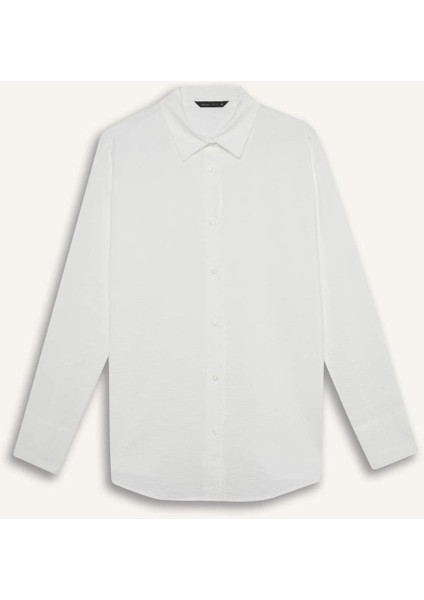 Oversize Geniş Kalıp Basic Düz Uzun Kollu Kırmızı Gömlek