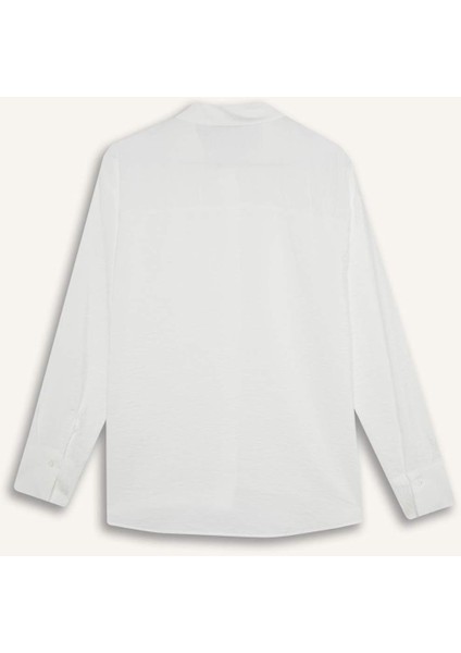 Oversize Geniş Kalıp Basic Düz Uzun Kollu Kırmızı Gömlek