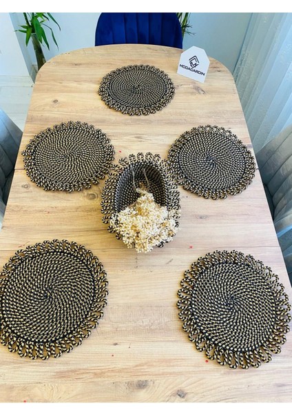 Jüt Hasır Amerikan Servis Supla ve Sepet 7 Parça modelleri