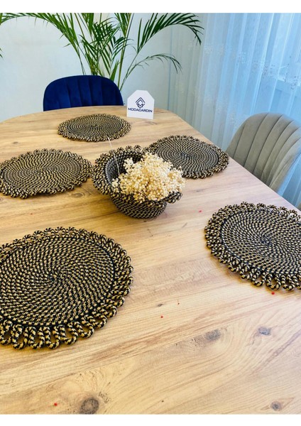 Jüt Hasır Amerikan Servis Supla ve Sepet 7 Parça fırsatları