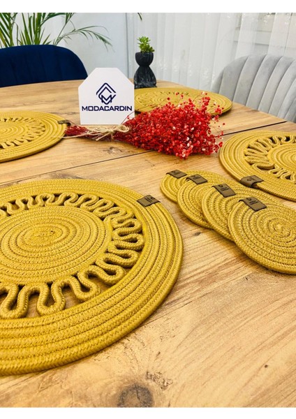 Jüt Hasır Amerikan Servis Supla ve Bardak Altı 8 Parça modelleri