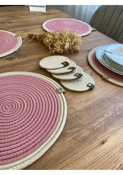 Jüt Hasır Amerikan Servis Supla ve Bardak Altı 8 Parça fırsatları