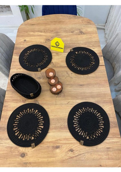 Jüt Hasır Amerikan Servis Supla ve Sepet 5 Parça fiyatları