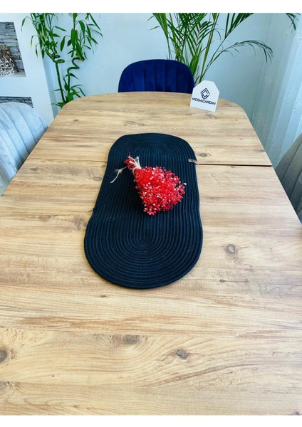 Jüt, Hasır, Dekoratif Masa Örtüsü, Runner 35X100 Cm, Amerikan Servis, Sehpa Örtüsü, Bohem Tarzı