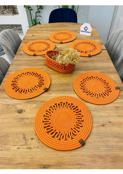 Jüt Hasır Amerikan Servis Supla ve Sepet 7 Parça fiyatları