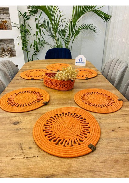 Jüt Hasır Amerikan Servis Supla ve Sepet 7 Parça fırsatları