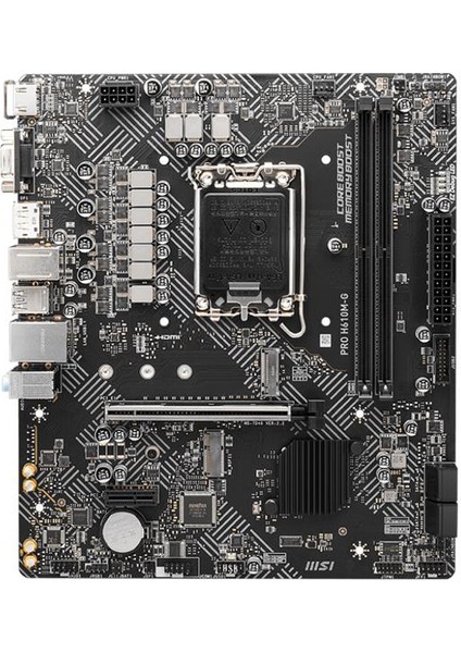 çınar ticaret msı pro h610m-g ddr5 5600mhz 1xvga 1xhdmı 1xdp 1xm.2 usb 3.2 matx 1700p (12. / 13. ve 14. nesil ışlemci uyumlu) fiyatları