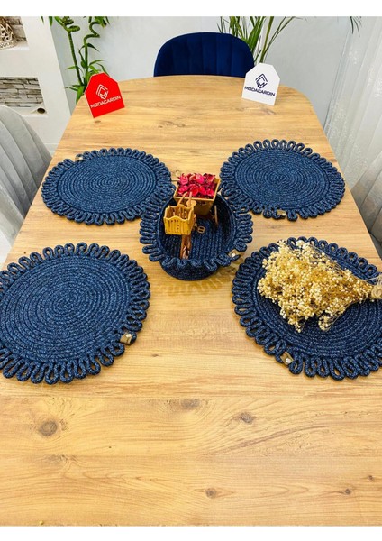 Jüt Hasır Amerikan Servis Supla ve Sepet 5 Parça indirimleri