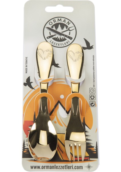 Çatal Kaşık Takımı Titanyum Serisi( Doğa Aşkı)