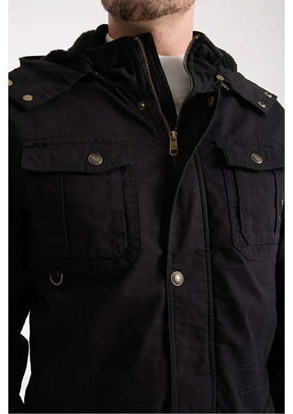 Erkek Siyah Gabardin Su Geçirmez Kaban fırsatları