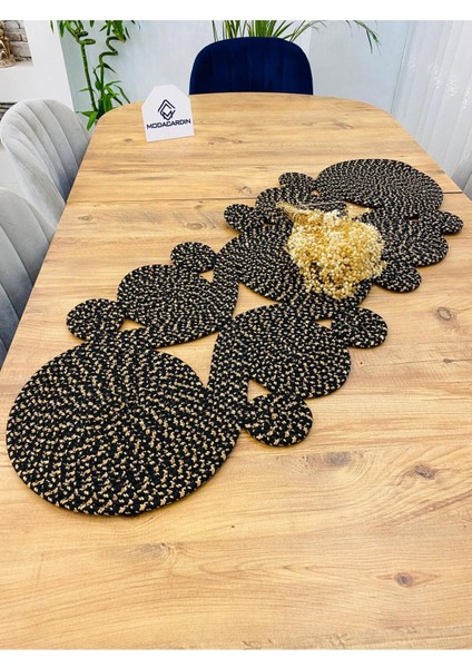 Jüt, Hasır,sarmal Model, Dekoratif Masa Örtüsü, Runner 40X110 Cm, Sehpa Örtüsü, Bohem Tarzı modelleri