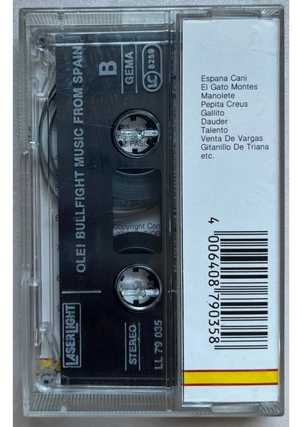 Ole! Bullfight Music From Spain Kaset (Orijinal Dönem Baskı Kaset) fiyatları