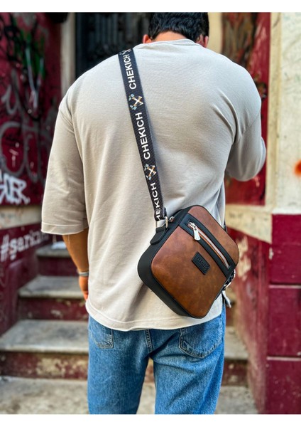 çınar ticaret ch102 - stealht kare erkek çanta sıyah/taba fırsatları