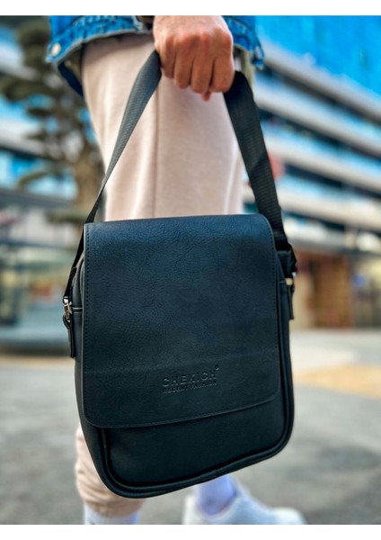 çınar ticaret cnt009 - cilt deri erkek yan omuz çantası sıyah modelleri