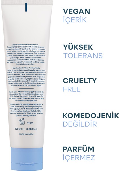 Kuru ve Normal Ciltler Için Yoğun Nemlendirici Mikro Peeling Maske 100 ml