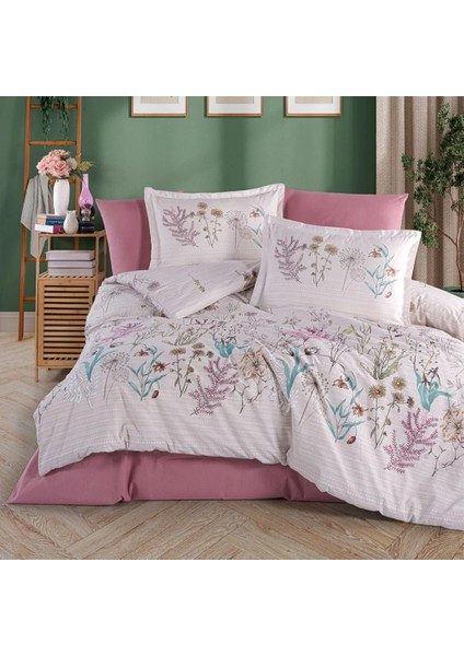 Ranforce %100 Pamuk Tek Kişilik Nevresim Bahari V1 Pembe